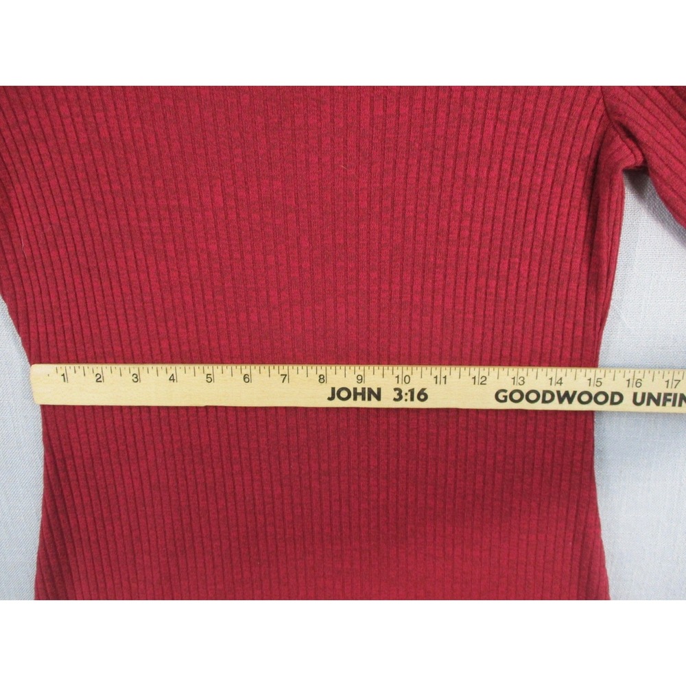 Old‎ Navy Womens Medium Burgundy Red Ribbed Long Sleeve Scoop Neck Mini Dress - Picture 7 of 10